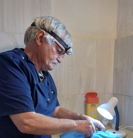 Martin operating on a Greek Island